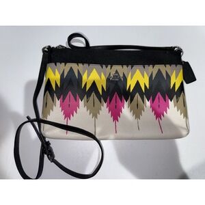 COACH X Coachella Hawk Feathers Zippered Cross Grain Crossbody‎ Tribal Y